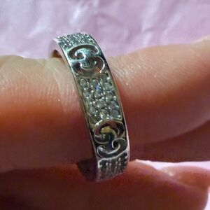 Sterling silver double G initial ring
